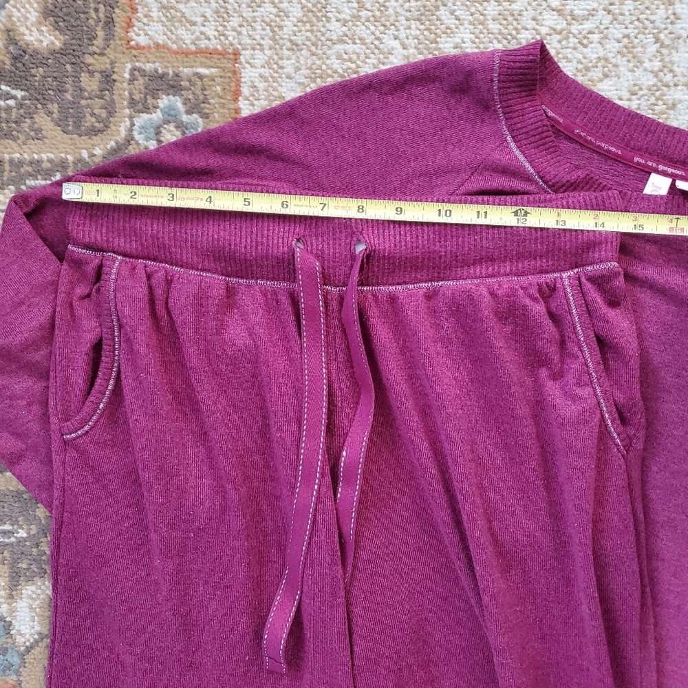 JOYSPUN Wide Leg Lounge Pajama Set Metallic Stitching S - Picture 8 of 12